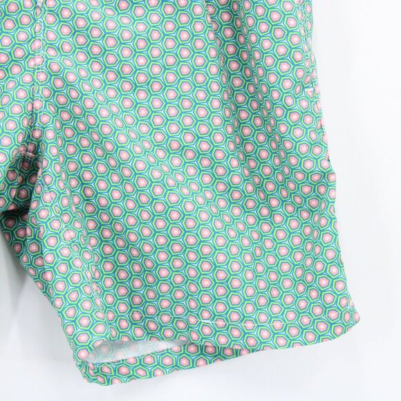 Vintage Michael's Shorts Men Pink Geometrical Pattern Drawstring Retro Small 90s - Picture 3 of 8